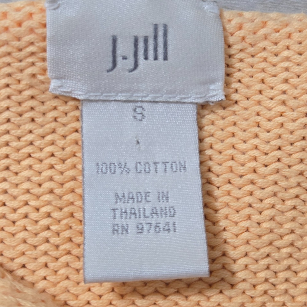 J Jill Sweater Womens Orange Small Long Sleeve Cropped Side Button Pullover - Picture 7 of 16